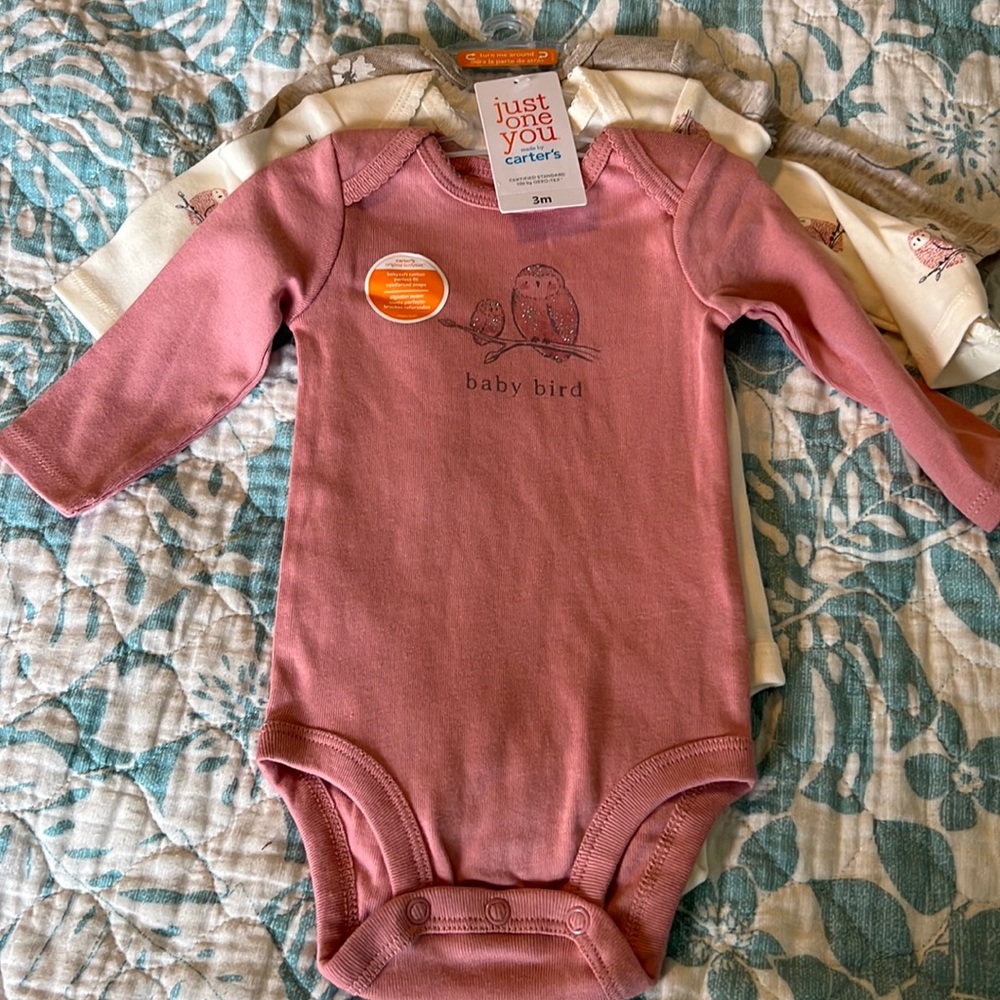 Brand new Carters girls 3 month 3 pc long sleeve sleeper set.